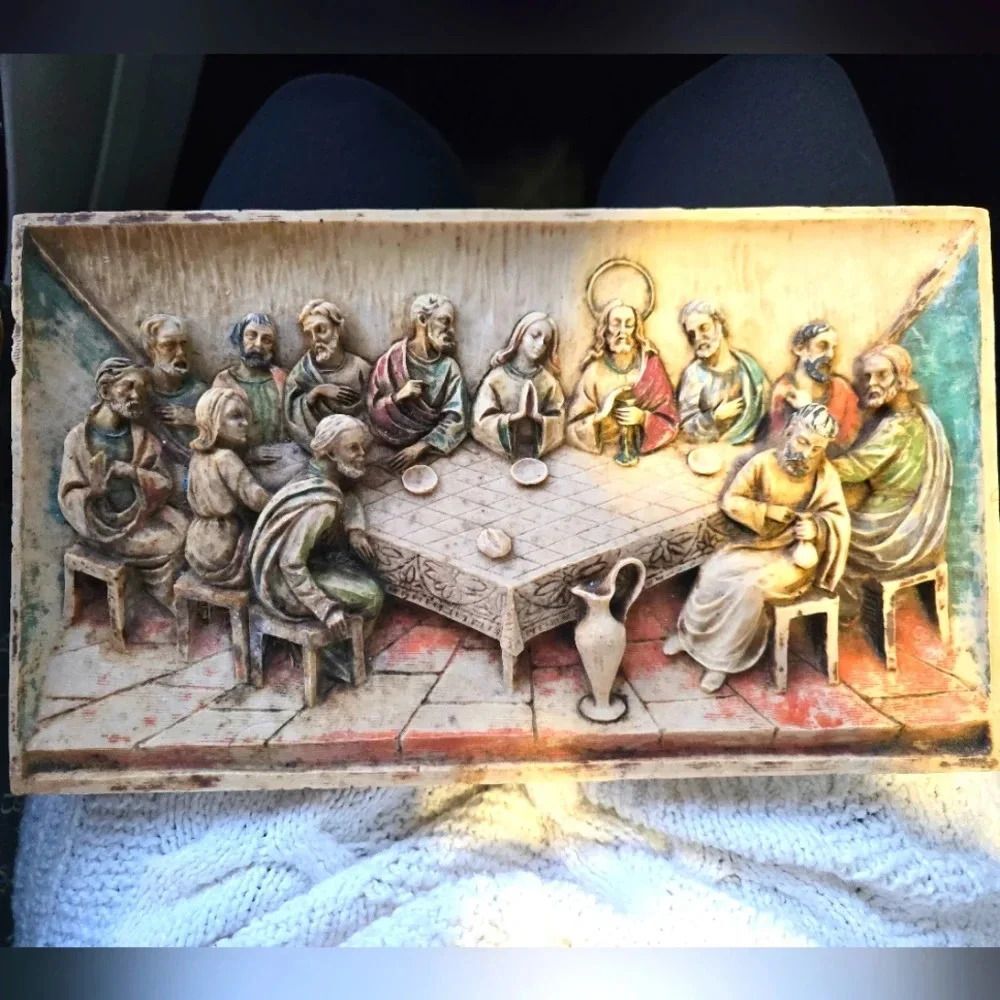 The Last Supper 3D Heavy Resin Wall Plaque Wall Hanging 12.5x7.25"